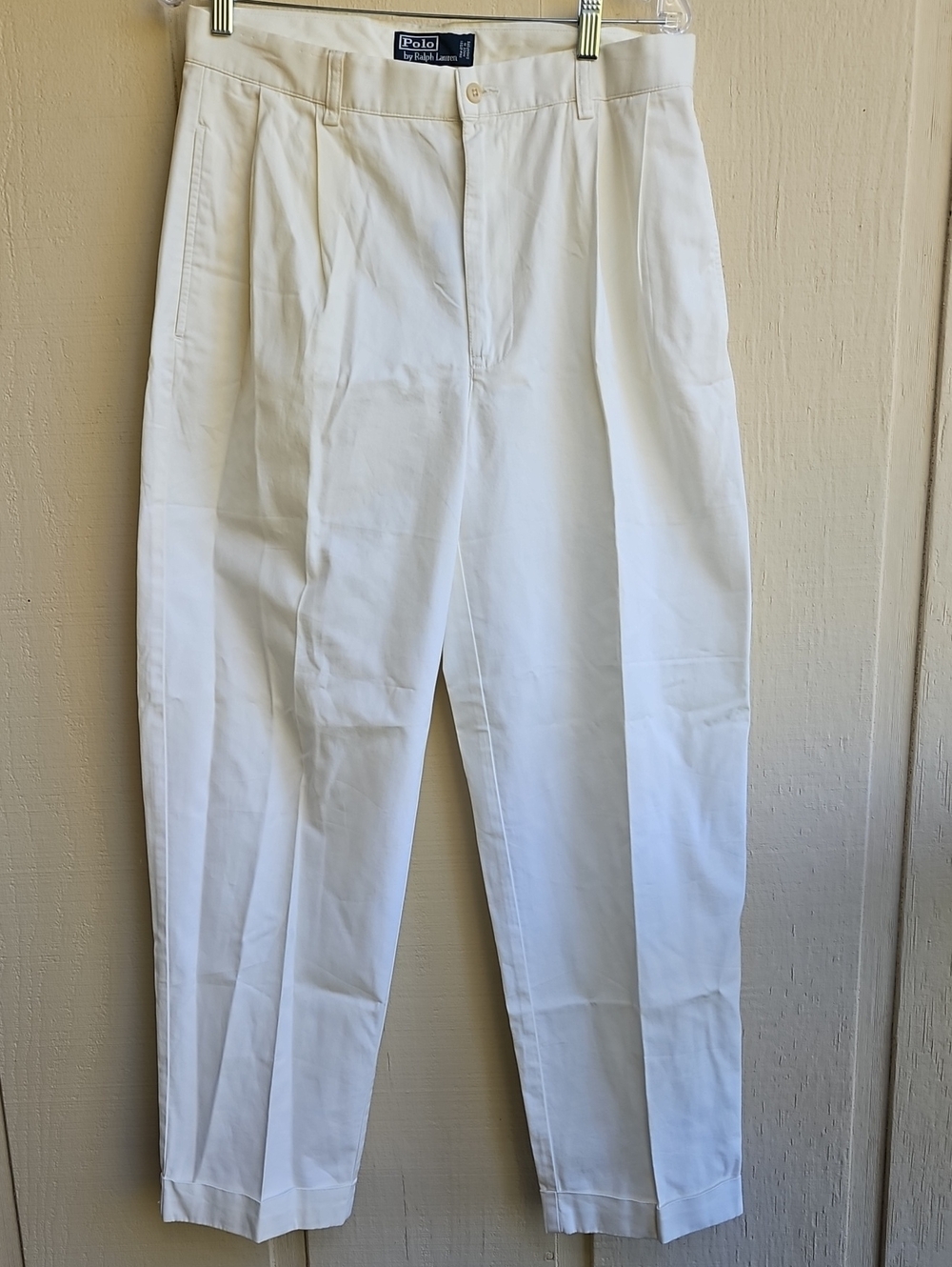 Polo by Ralph Lauren Men's White Pleated Chinos